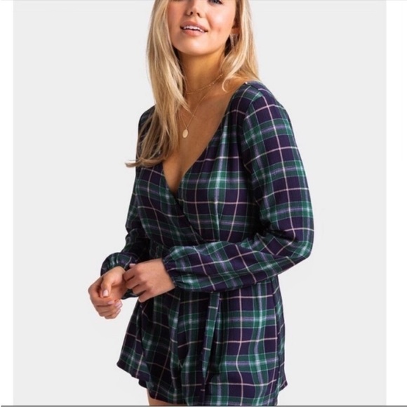 Francesca's Size XXS Plaid Romper New With Tags - Picture 2 of 9